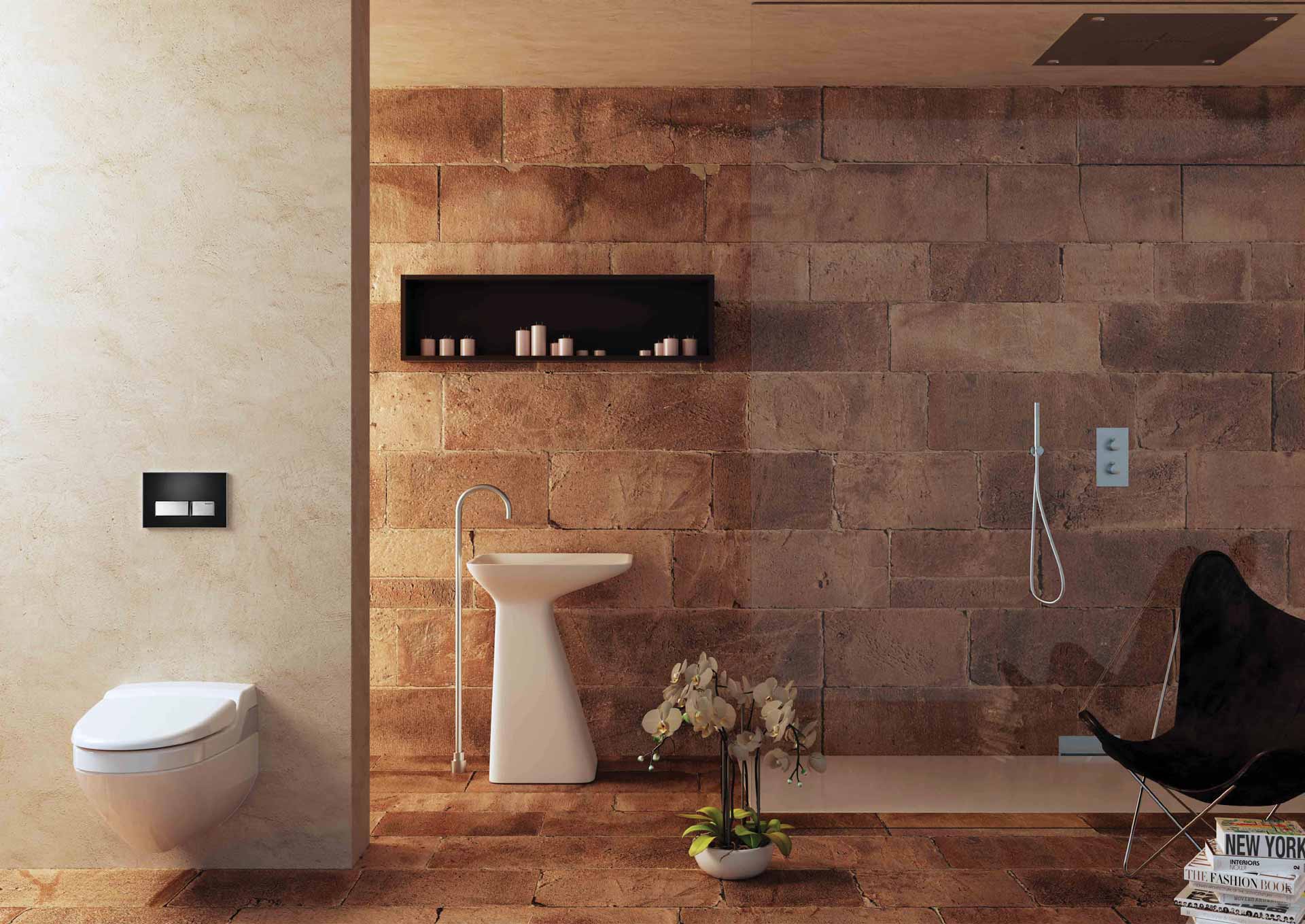 Concept space bathroom art direction for Geberit